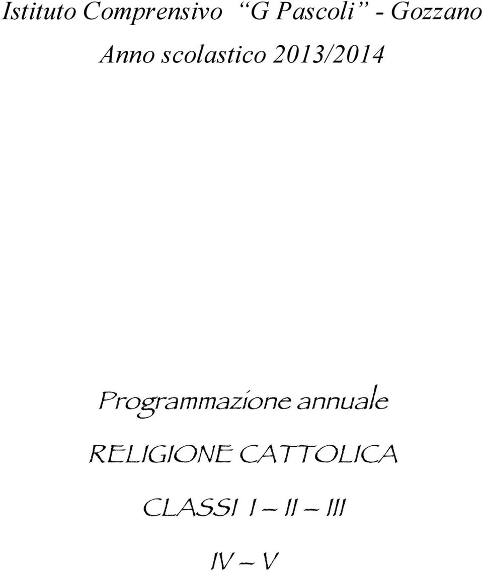 2013/2014 Programmazione annuale