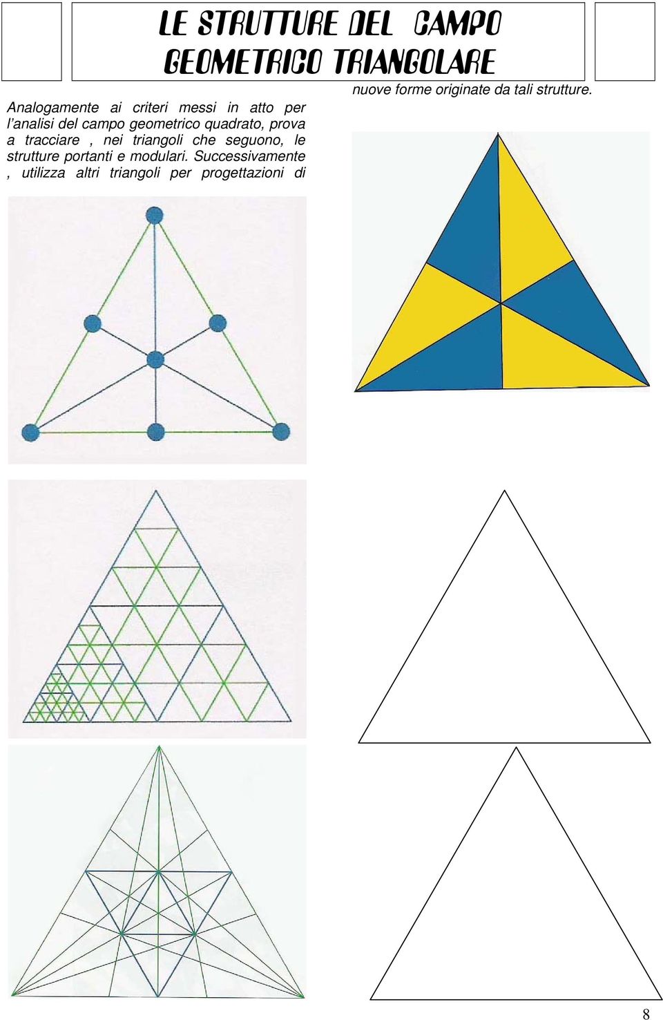 triangoli che seguono, le strutture portanti e modulari.