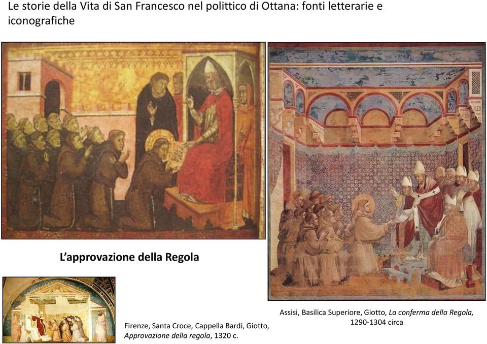 Croce, Cappella Bardi, Giotto, Approvazione della regola, 1320 c.