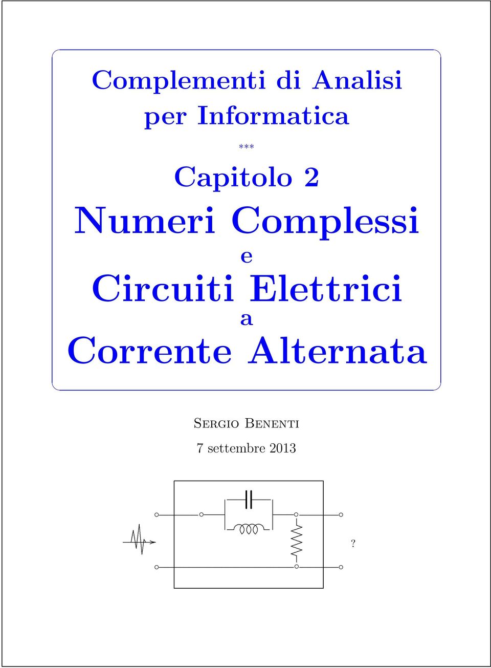Complessi e Circuiti Elettrici a