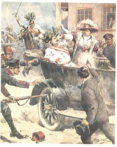 Cosa fa iniziare la prima guerra mondiale? A Sarajevo Il 28 giugno 1914, uno studente serbo spara all Arciduca Ereditario d Austria Francesco Ferdinando e sua moglie.