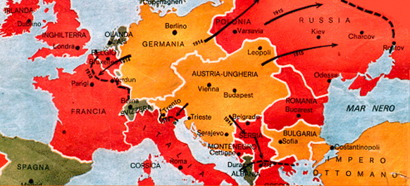 L inizio delle operazioni militari Agosto 1914 A dare il via alle operazioni militari è la Germania che pensa di fare una guerra lampo.